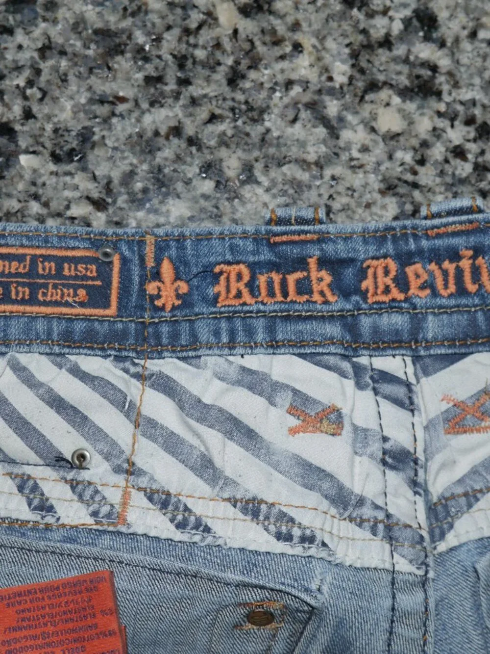 Rock Revival Odell Relaxed Fit Jeans Men 38x34 Dark Wash Thick Stitched EUC